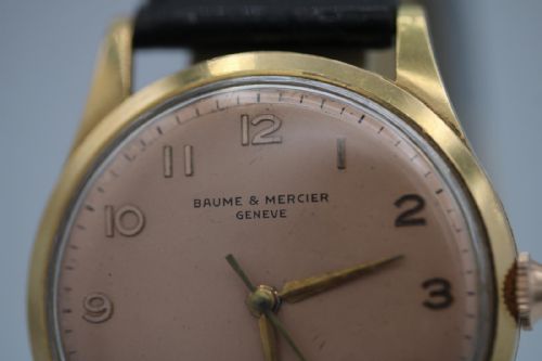 BAUME MERCIER VINTAGE 1950S 18CT YELLOW GOLD SALMON DIAL MANUAL WIND WATCH - ADDITIONAL PHOTO 14