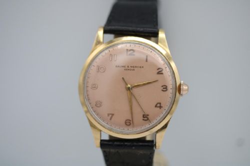 BAUME MERCIER VINTAGE 1950S 18CT YELLOW GOLD SALMON DIAL MANUAL WIND WATCH - ADDITIONAL PHOTO 21