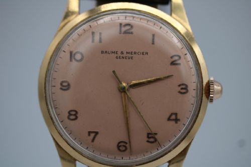 BAUME MERCIER VINTAGE 1950S 18CT YELLOW GOLD SALMON DIAL MANUAL WIND WATCH - ADDITIONAL PHOTO 22