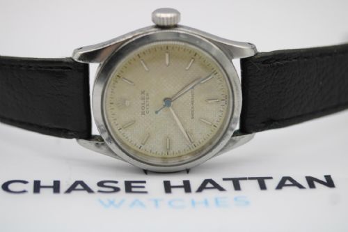 ROLEX OYSTERWATCH 1956 MANUAL WIND RARE CREAM LINEN DIAL ORIGINAL SALE PAPERS - ADDITIONAL PHOTO 7