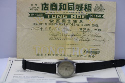 ROLEX OYSTERWATCH 1956 MANUAL WIND RARE CREAM LINEN DIAL ORIGINAL SALE PAPERS - ADDITIONAL PHOTO 11