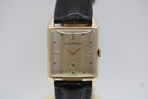 girardperregaux art deco 14ct yellow gold rectangular dress watch 1950s - CATEGORY: ANTIQUE WATCHES - DATED 1950