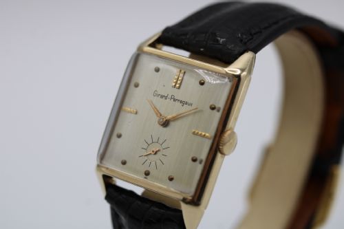 GIRARDPERREGAUX ART DECO 14CT YELLOW GOLD RECTANGULAR DRESS WATCH 1950S - ADDITIONAL PHOTO 2
