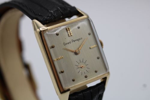 GIRARDPERREGAUX ART DECO 14CT YELLOW GOLD RECTANGULAR DRESS WATCH 1950S - ADDITIONAL PHOTO 3