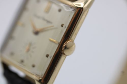 GIRARDPERREGAUX ART DECO 14CT YELLOW GOLD RECTANGULAR DRESS WATCH 1950S - ADDITIONAL PHOTO 4