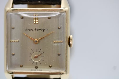 GIRARDPERREGAUX ART DECO 14CT YELLOW GOLD RECTANGULAR DRESS WATCH 1950S - ADDITIONAL PHOTO 5