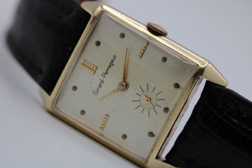 GIRARDPERREGAUX ART DECO 14CT YELLOW GOLD RECTANGULAR DRESS WATCH 1950S - ADDITIONAL PHOTO 11