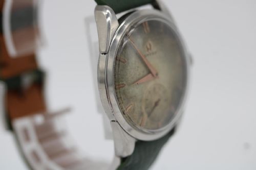 OMEGA VINTAGE 29004 35MM STAINLESS STEEL MANUAL WIND 1958 BURNT PATINA DIAL WATCH - ADDITIONAL PHOTO 6