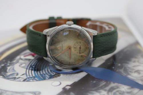 OMEGA VINTAGE 29004 35MM STAINLESS STEEL MANUAL WIND 1958 BURNT PATINA DIAL WATCH - ADDITIONAL PHOTO 8