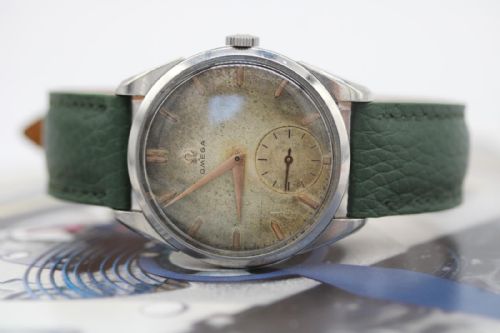 OMEGA VINTAGE 29004 35MM STAINLESS STEEL MANUAL WIND 1958 BURNT PATINA DIAL WATCH - ADDITIONAL PHOTO 9
