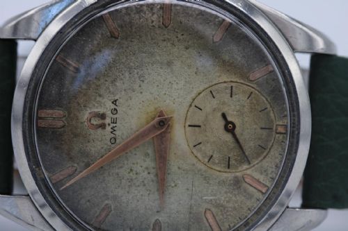 OMEGA VINTAGE 29004 35MM STAINLESS STEEL MANUAL WIND 1958 BURNT PATINA DIAL WATCH - ADDITIONAL PHOTO 10