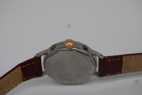 MOVADO TRIPLE DATE CALENDAR 14789 1950S ROSE GOLD STEEL WATCH MANUAL WIND SERVICED APRIL 2026 - ADDITIONAL PHOTO 1