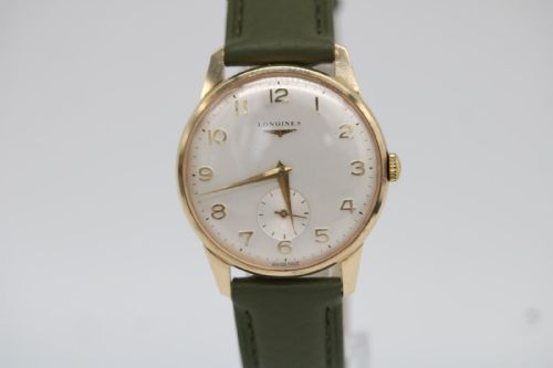 longines vintage manual wind watch 9ct yellow gold 1965 original box - CATEGORY: ANTIQUE WATCHES - DATED 1960