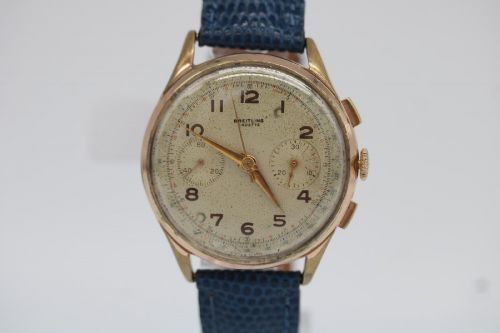BREITLING CADETTE VINTAGE CHRONOGRAPH VENUS 175 GOLD PLATED 1950S WATCH SERVICED MAY 2026