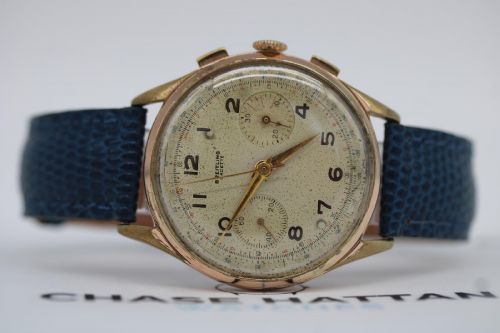 BREITLING CADETTE VINTAGE CHRONOGRAPH VENUS 175 GOLD PLATED 1950S WATCH SERVICED MAY 2026 - ADDITIONAL PHOTO 4