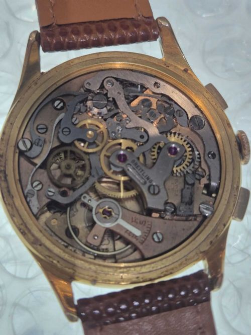 BREITLING CADETTE VINTAGE CHRONOGRAPH VENUS 175 GOLD PLATED 1950S WATCH SERVICED MAY 2026 - ADDITIONAL PHOTO 9