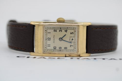 ZENITH VINTAGE TANK STYLE 9CT GOLD DENNISON CASE 33MM C1944 WRIST WATCH - ADDITIONAL PHOTO 2