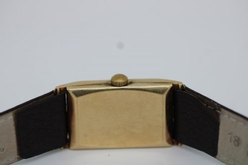 ZENITH VINTAGE TANK STYLE 9CT GOLD DENNISON CASE 33MM C1944 WRIST WATCH - ADDITIONAL PHOTO 4