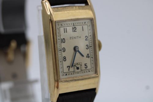 ZENITH VINTAGE TANK STYLE 9CT GOLD DENNISON CASE 33MM C1944 WRIST WATCH - ADDITIONAL PHOTO 6