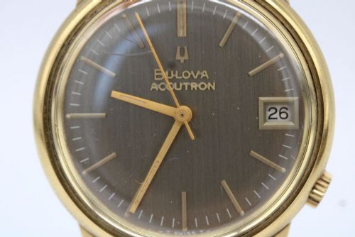 BULOVA ACCUTRON WRIST WATCH GOLD PLATED 35MM ORIGINAL BOX 1960 - ADDITIONAL PHOTO 4