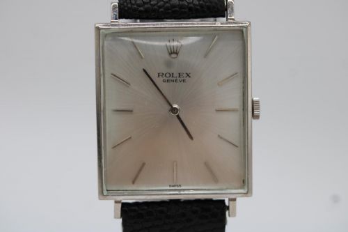 ROLEX CELLINI 3607 18CT WHITE GOLD 30 X 26MM ORIGINAL STRAP BUCKLE 1960S - ADDITIONAL PHOTO 6