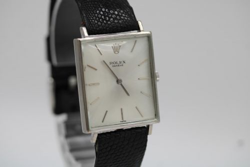ROLEX CELLINI 3607 18CT WHITE GOLD 30 X 26MM ORIGINAL STRAP BUCKLE 1960S - ADDITIONAL PHOTO 7