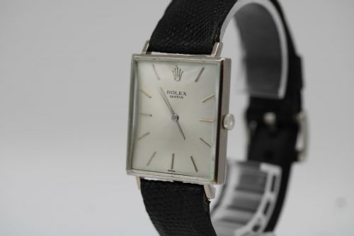 ROLEX CELLINI 3607 18CT WHITE GOLD 30 X 26MM ORIGINAL STRAP BUCKLE 1960S - ADDITIONAL PHOTO 8