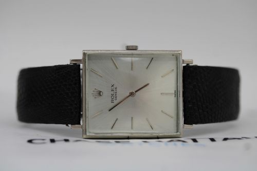 ROLEX CELLINI 3607 18CT WHITE GOLD 30 X 26MM ORIGINAL STRAP BUCKLE 1960S - ADDITIONAL PHOTO 11