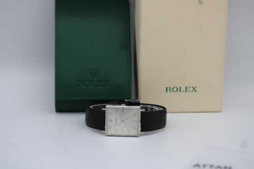 ROLEX CELLINI 3607 18CT WHITE GOLD 30 X 26MM ORIGINAL STRAP BUCKLE 1960S - ADDITIONAL PHOTO 13