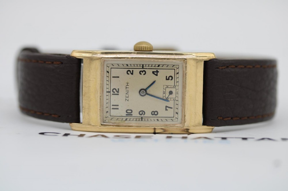 Zenith Vintage Tank Style – 9ct Gold Dennison Case – 33mm – c.1944 Wrist watch View III