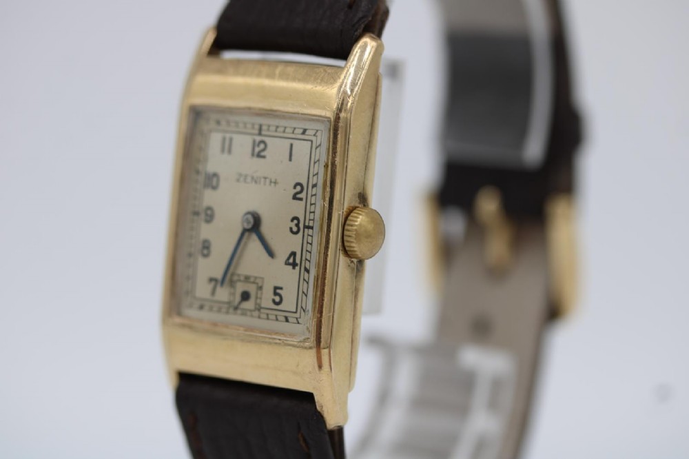 Zenith Vintage Tank Style – 9ct Gold Dennison Case – 33mm – c.1944 Wrist watch View XIII