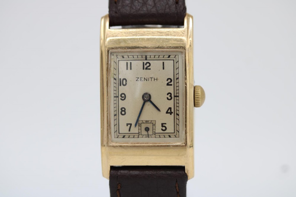 Zenith Vintage Tank Style – 9ct Gold Dennison Case – 33mm – c.1944 Wrist watch