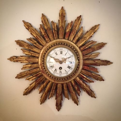 louis xvi style sunburst clock - CATEGORY: ANTIQUE CLOCKS - DATED 1910