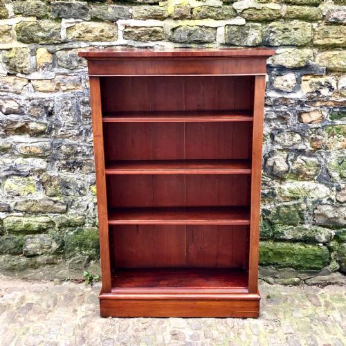 late victorian mahogany open bookcase - CATEGORY: ANTIQUE BOOKCASES - DATED VICTORIAN