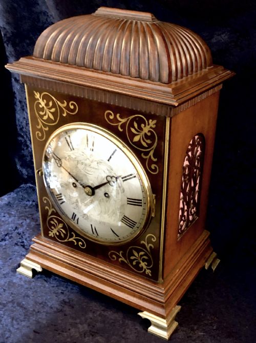 A FINE VICTORIAN MAHOGANY BRACKET CLOCK BY J W BENSON - ADDITIONAL PHOTO 5
