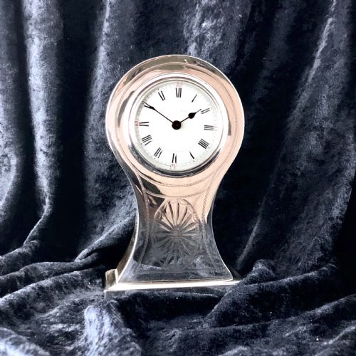an edwardian silver mantel clock - CATEGORY: ANTIQUE CLOCKS - DATED EDWARDIAN