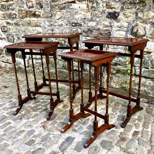 AN EDWARDIAN NEST OF FOUR TABLES - ADDITIONAL PHOTO 5