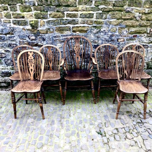 A SET OF SEVEN ASH AND ELM WINDSOR CHAIRS - ADDITIONAL PHOTO 2