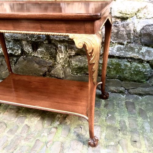 A LATE 19TH CENTURY TWO TIER WALNUT COFFEE TABLE - ADDITIONAL PHOTO 4