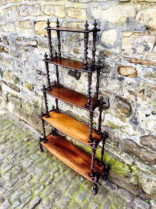 A SET OF EARLY VICTORIAN ROSEWOOD SHELVES - ADDITIONAL PHOTO 3