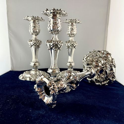 A SET OF FOUR OLD SHEFFIELD PLATE CANDLESTICKS - ADDITIONAL PHOTO 2