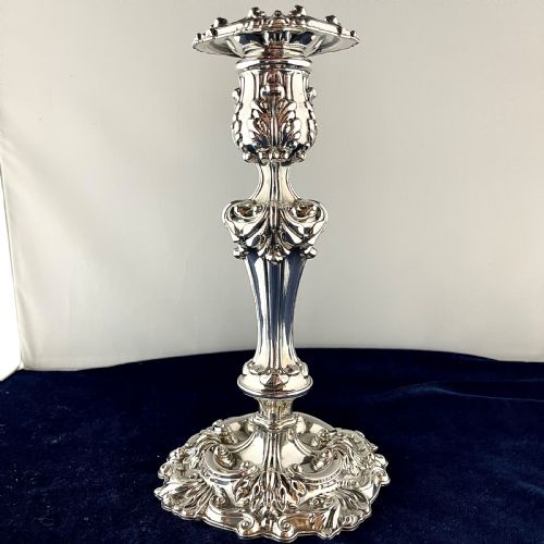 A SET OF FOUR OLD SHEFFIELD PLATE CANDLESTICKS - ADDITIONAL PHOTO 4