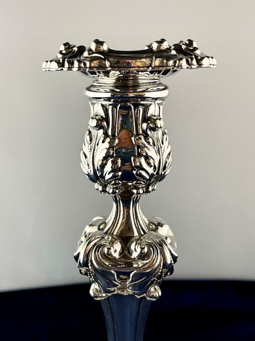 A SET OF FOUR OLD SHEFFIELD PLATE CANDLESTICKS - ADDITIONAL PHOTO 7