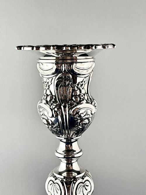 A SILVER CANDLESTICK IN THE BAROQUE STYLE - ADDITIONAL PHOTO 2