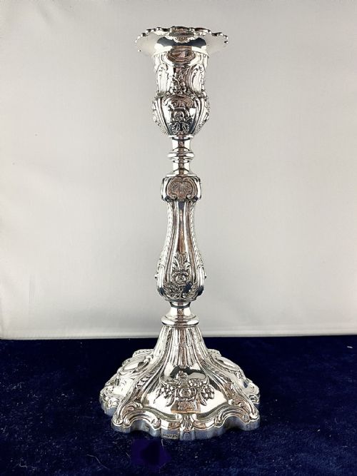 A SILVER CANDLESTICK IN THE BAROQUE STYLE - ADDITIONAL PHOTO 4
