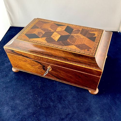 a regency tunbridge ware jewellery box - CATEGORY: ANTIQUE BOXES - DATED REGENCY