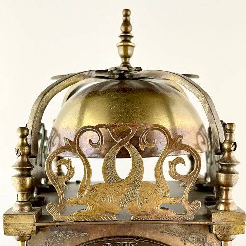 A LATE 19TH CENTURY BRASS LANTERN CLOCK - ADDITIONAL PHOTO 4