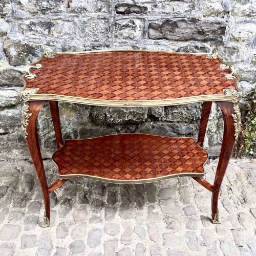 a late 19th century french kingwood two tier table - CATEGORY: ANTIQUE TABLES - DATED 1870