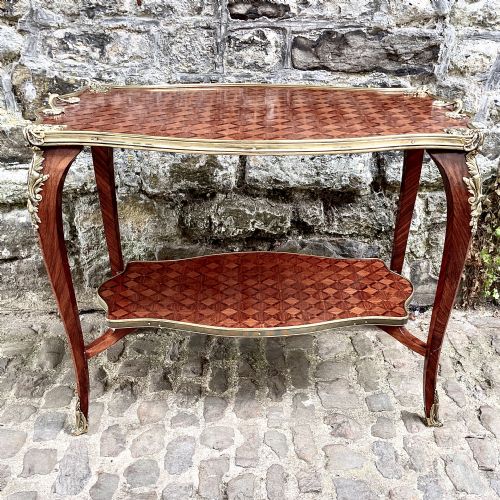 A LATE 19TH CENTURY FRENCH KINGWOOD TWO TIER TABLE - ADDITIONAL PHOTO 1