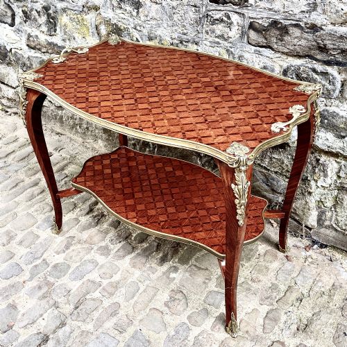 A LATE 19TH CENTURY FRENCH KINGWOOD TWO TIER TABLE - ADDITIONAL PHOTO 2